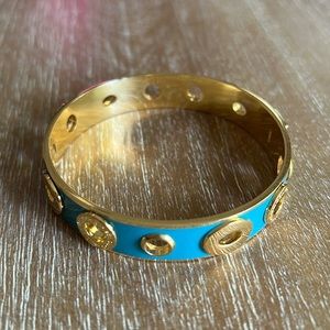 Blue and gold Coach bracelet